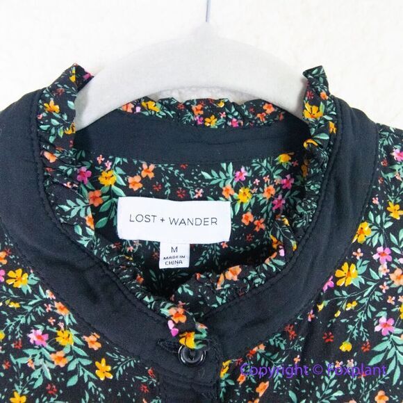 LOST +‎ WANDER Madeline Long Sleeve Minidress In Black Multi Floral, size M - Picture 6 of 16